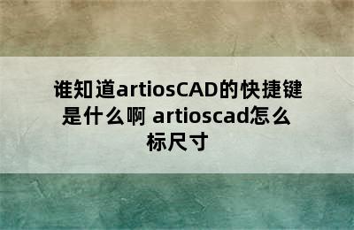 谁知道artiosCAD的快捷键是什么啊 artioscad怎么标尺寸